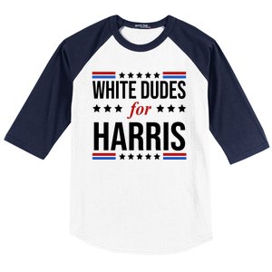 White Dudes For Kamala Harris Election Baseball Sleeve Shirt