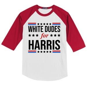 White Dudes For Kamala Harris Election Kids Colorblock Raglan Jersey