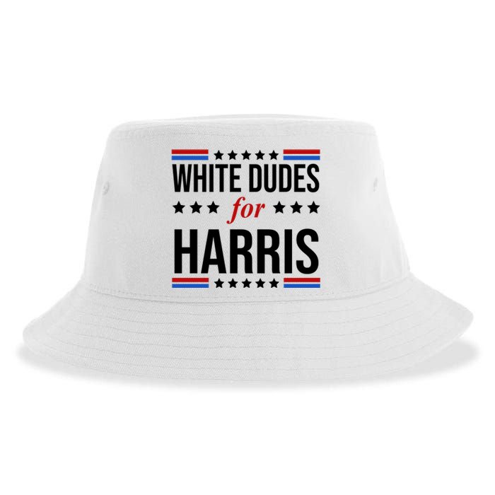 White Dudes For Kamala Harris Election Sustainable Bucket Hat