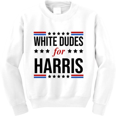 White Dudes For Kamala Harris Election Kids Sweatshirt