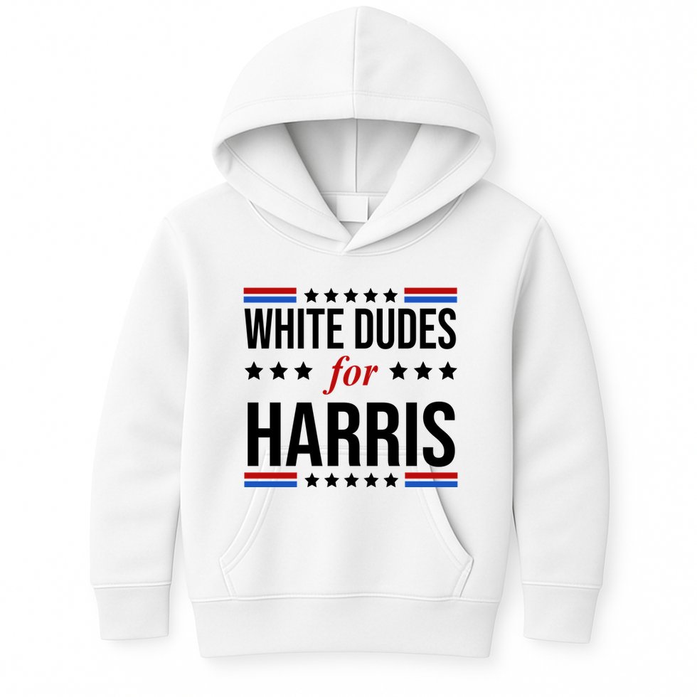 White Dudes For Kamala Harris Election Kids Hoodie