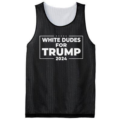 White Dudes For Trump 2024 Donald Trump President Supporters Mesh Reversible Basketball Jersey Tank