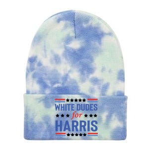 White Dudes For Kamala Harris Tie Dye 12in Knit Beanie