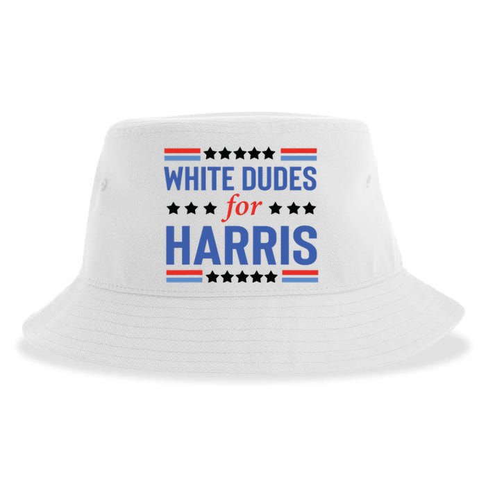 White Dudes For Kamala Harris Sustainable Bucket Hat