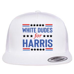 White Dudes For Kamala Harris Flat Bill Trucker Hat