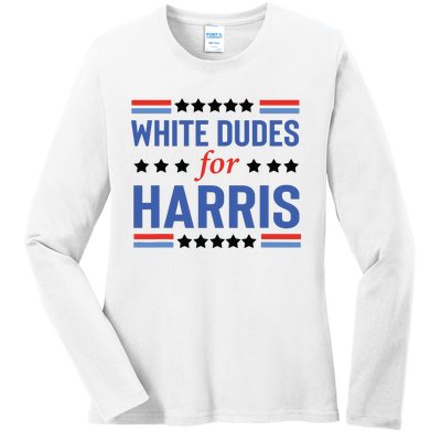 White Dudes For Kamala Harris Ladies Long Sleeve Shirt