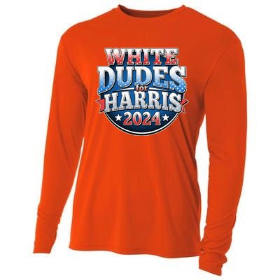 White Dudes For Kamala Harris 2024 Election Cooling Performance Long Sleeve Crew