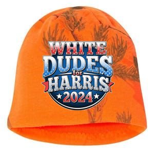 White Dudes For Kamala Harris 2024 Election Kati - Camo Knit Beanie