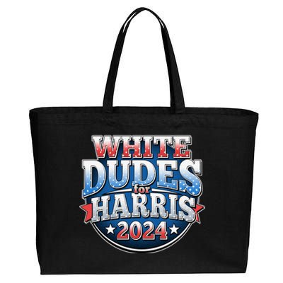 White Dudes For Kamala Harris 2024 Election Cotton Canvas Jumbo Tote