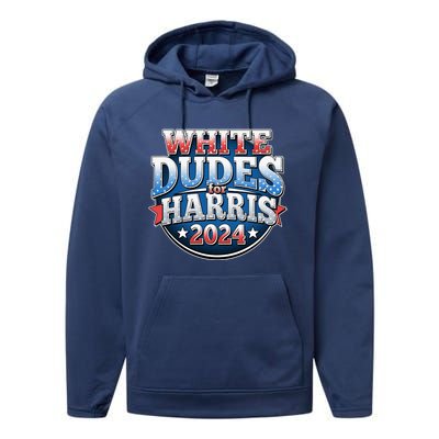 White Dudes For Kamala Harris 2024 Election Performance Fleece Hoodie