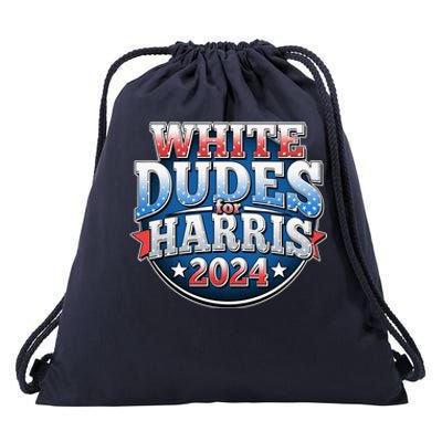 White Dudes For Kamala Harris 2024 Election Drawstring Bag