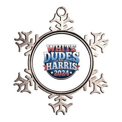 White Dudes For Kamala Harris 2024 Election Metallic Star Ornament