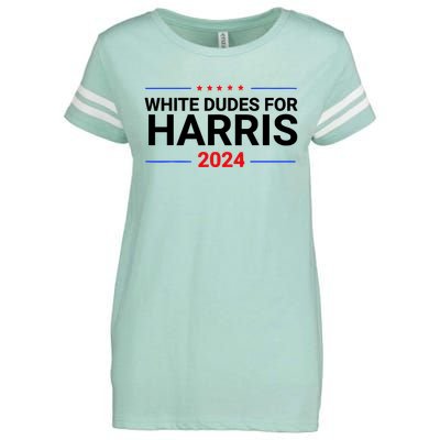 White Dudes For Harris 2024 Enza Ladies Jersey Football T-Shirt