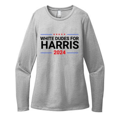 White Dudes For Harris 2024 Womens CVC Long Sleeve Shirt