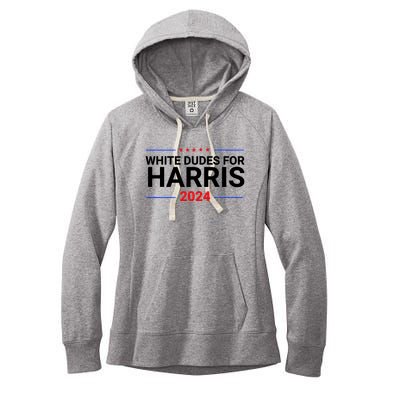 White Dudes For Harris 2024 Women's Fleece Hoodie