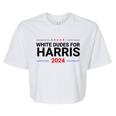 White Dudes For Harris 2024 Bella+Canvas Jersey Crop Tee