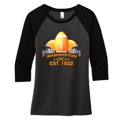 Washington DC Football EST 1932 Women's Tri-Blend 3/4-Sleeve Raglan Shirt