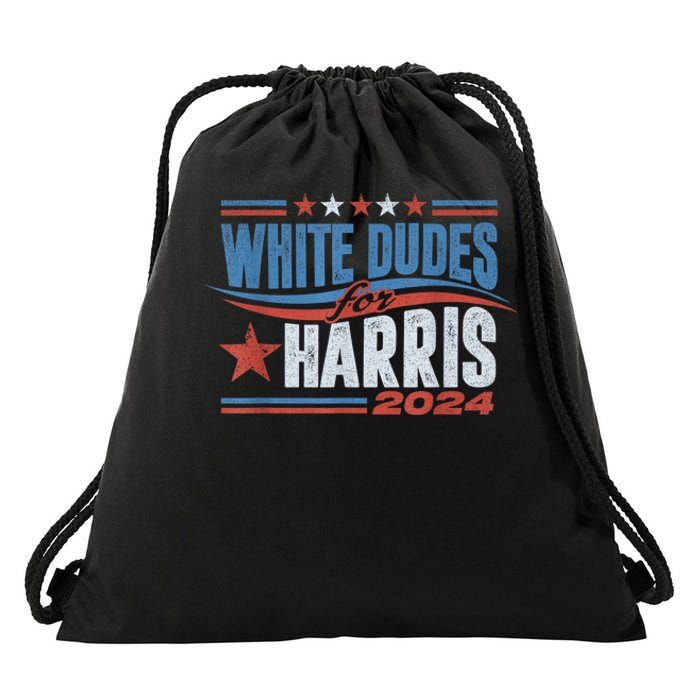 White Dudes For Kamala Harris 2024 For President Election Drawstring Bag