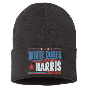 White Dudes For Kamala Harris 2024 For President Election Sustainable Knit Beanie