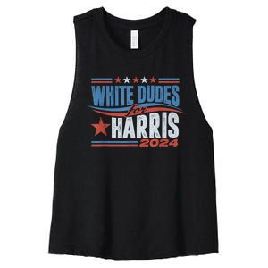 White Dudes For Kamala Harris 2024 For President Election Women's Racerback Cropped Tank