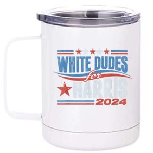 White Dudes For Kamala Harris 2024 For President Election 12 oz Stainless Steel Tumbler Cup