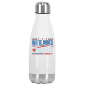 White Dudes For Kamala Harris 2024 For President Election Stainless Steel Insulated Water Bottle