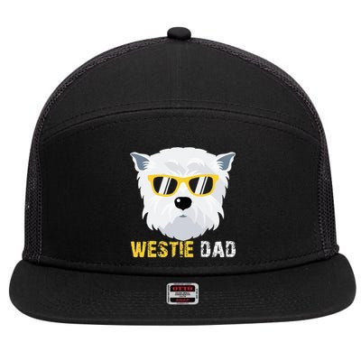 Westie Dad For Dog Owners Fathers Day 7 Panel Mesh Trucker Snapback Hat