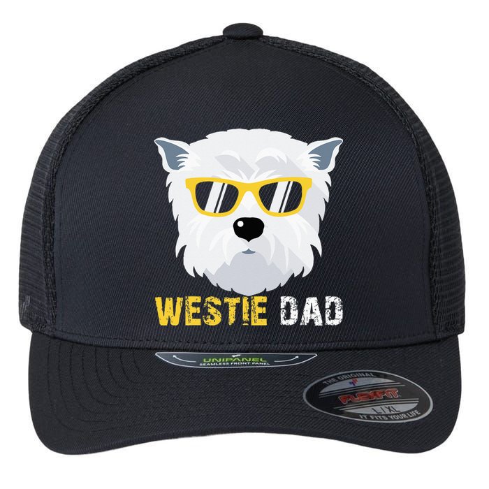 Westie Dad For Dog Owners Fathers Day Flexfit Unipanel Trucker Cap