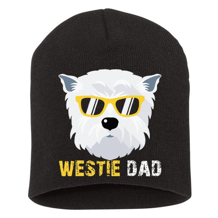 Westie Dad For Dog Owners Fathers Day Short Acrylic Beanie