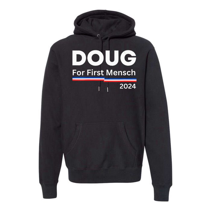 Wos Doug For First Mensch Yiddish Pun Kamala Harris Hebrew Premium Hoodie