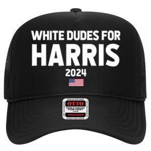 White Dudes For Harris High Crown Mesh Back Trucker Hat