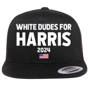 White Dudes For Harris Flat Bill Trucker Hat