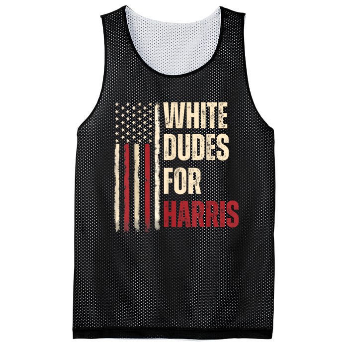 White Dudes For Kamala Harris 2024 For President Election Mesh Reversible Basketball Jersey Tank