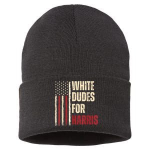 White Dudes For Kamala Harris 2024 For President Election Sustainable Knit Beanie