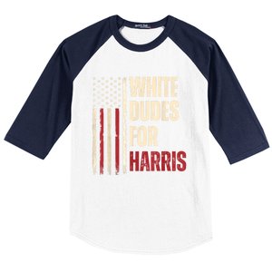 White Dudes For Kamala Harris 2024 For President Election Baseball Sleeve Shirt