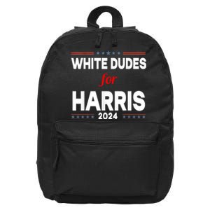 White Dudes For Harris 2024 Karens For Kamala 16 in Basic Backpack