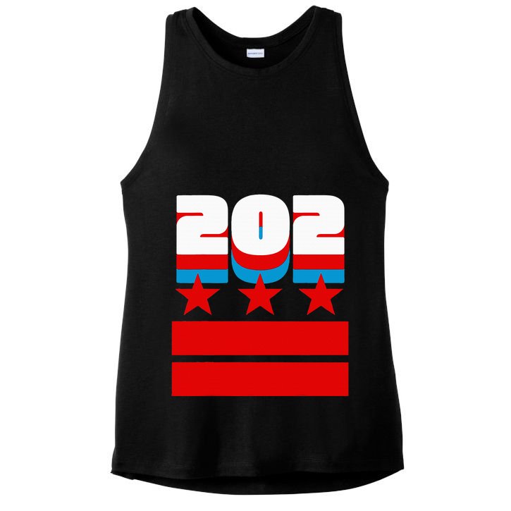 Washington Dc Flag Ladies PosiCharge Tri-Blend Wicking Tank