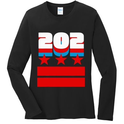Washington Dc Flag Ladies Long Sleeve Shirt