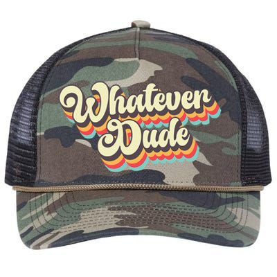 Whatever Dude Funny Sarcastic Retro Rope Trucker Hat Cap