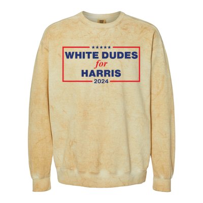 White Dudes For Harris2024 Colorblast Crewneck Sweatshirt