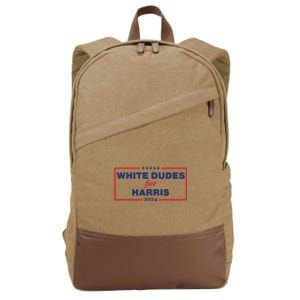 White Dudes For Harris2024 Cotton Canvas Backpack