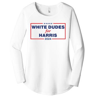 White Dudes For Harris2024 Women's Perfect Tri Tunic Long Sleeve Shirt