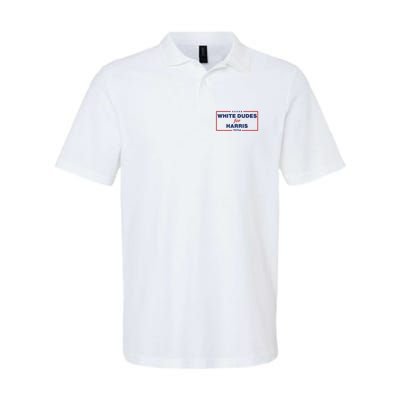 White Dudes For Harris2024 Softstyle Adult Sport Polo