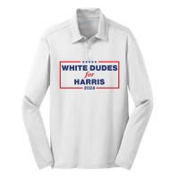 White Dudes For Harris2024 Silk Touch Performance Long Sleeve Polo