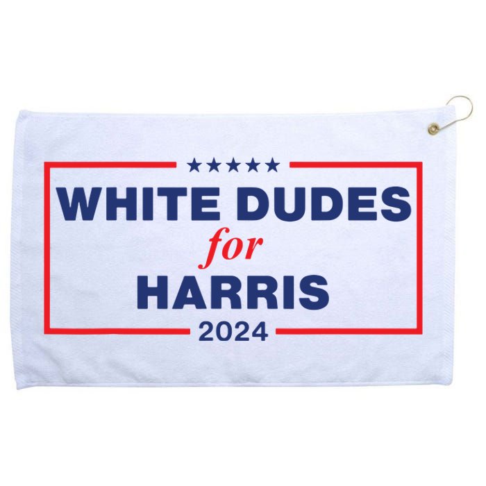 White Dudes For Harris2024 Grommeted Golf Towel