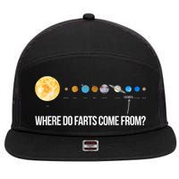 Where Do Farts Come From Uranus Funny Universe 7 Panel Mesh Trucker Snapback Hat