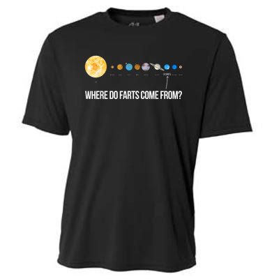 Where Do Farts Come From Uranus Funny Universe Cooling Performance Crew T-Shirt