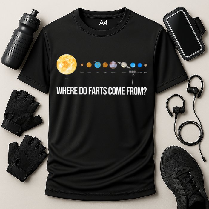 Where Do Farts Come From Uranus Funny Universe Performance Shirt