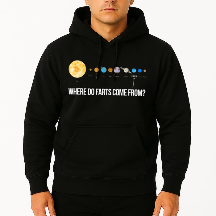 Where Do Farts Come From Uranus Funny Universe Hoodie