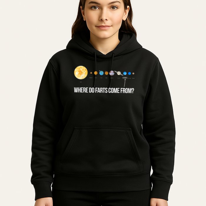 Where Do Farts Come From Uranus Funny Universe Hoodie